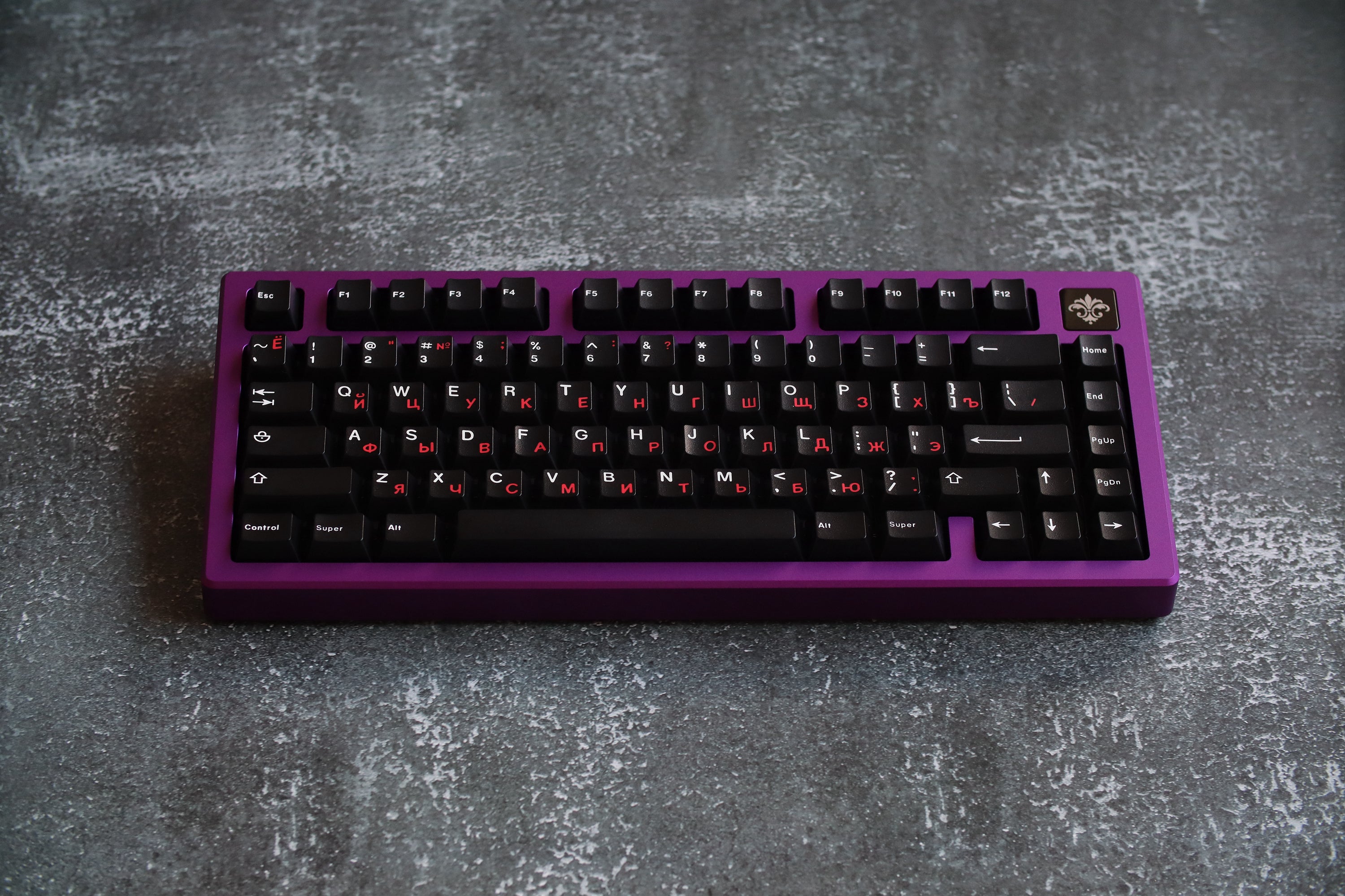 [Group-Buy] Jris75 PCB Gasket Mount Keyboard Kit - Purple&Black（Alu Weight）